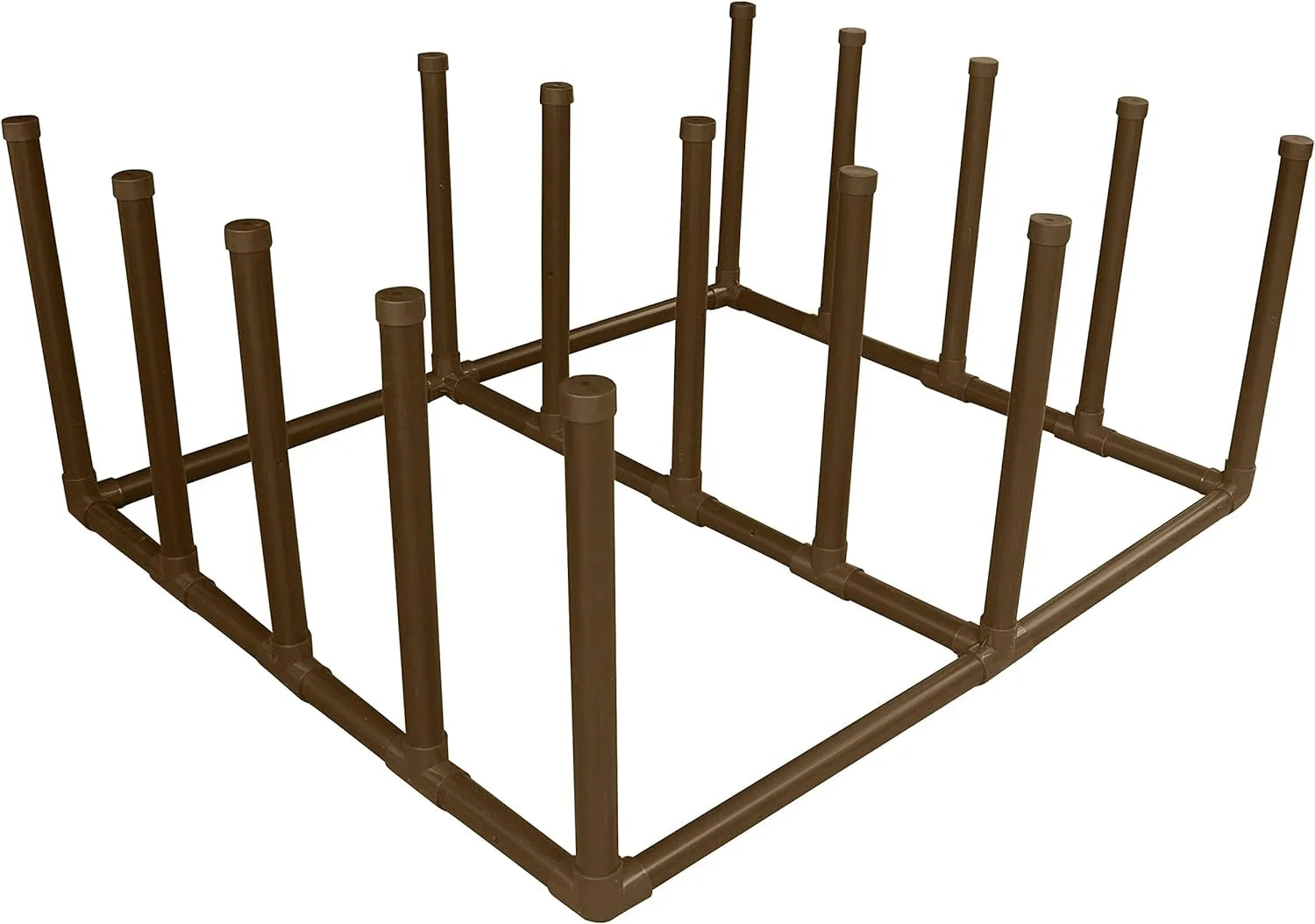 Float and Raft Rack 12 Bar Poolside Storage Organizer (61" W x 44" L x 26.5" H) Brown U173