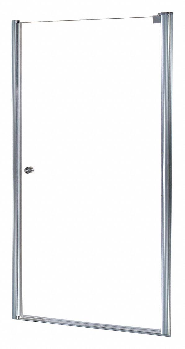Silver Frameless Hinged Shower Door N548