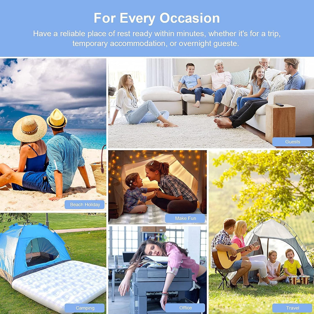 Queen Air Mattress with Flocked Top Waterproof Cover Repair Kit B608916