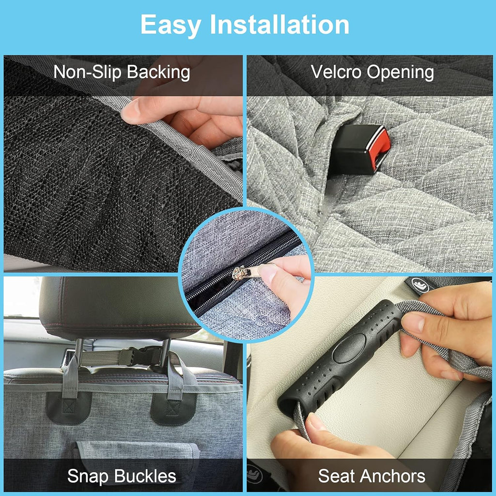 Gray Pack of 2 Waterproof Dog Car Hammock S50532