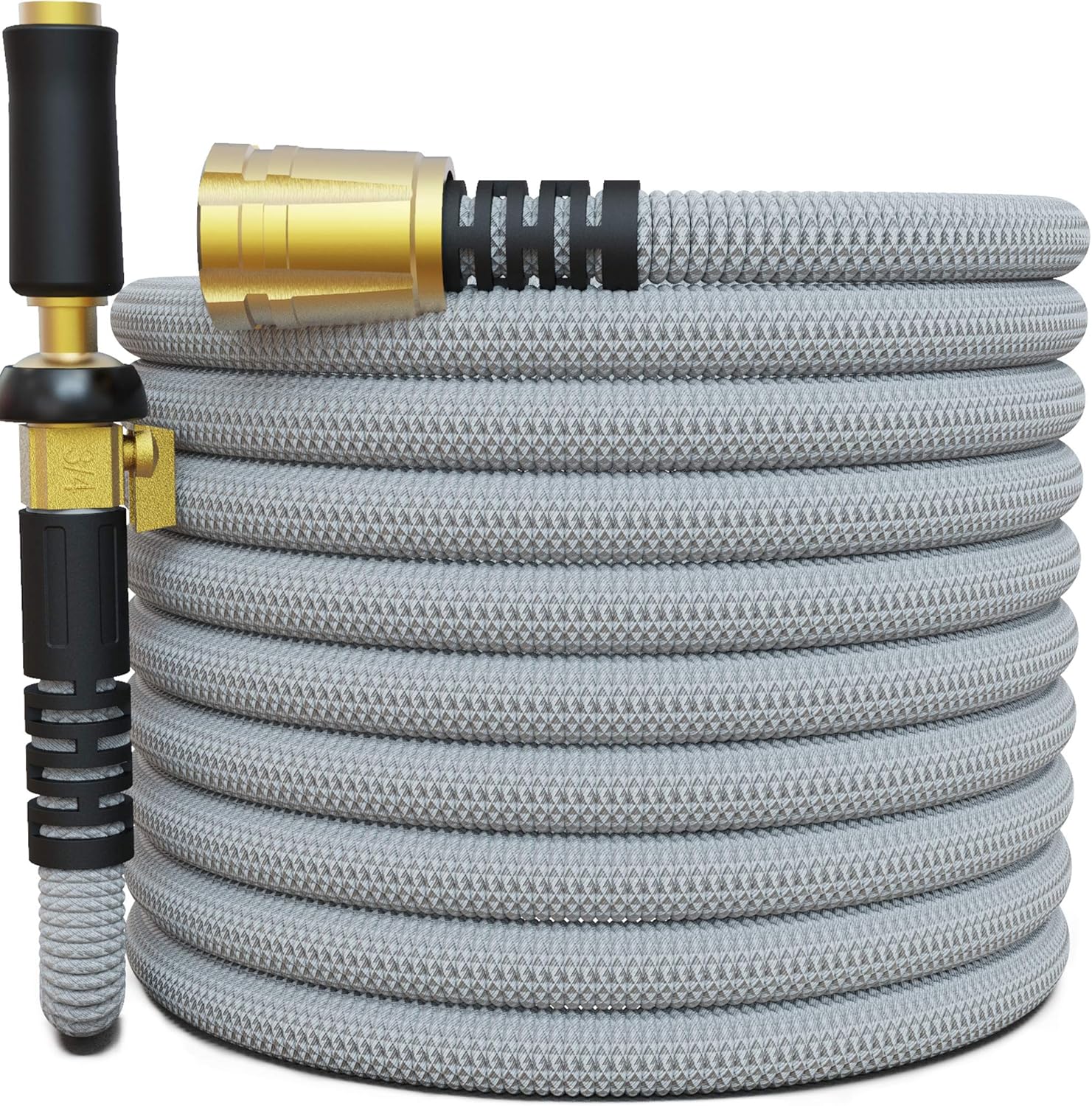 100FT Expandable Garden Hose with Triple Latex Core Brass Fittings C833