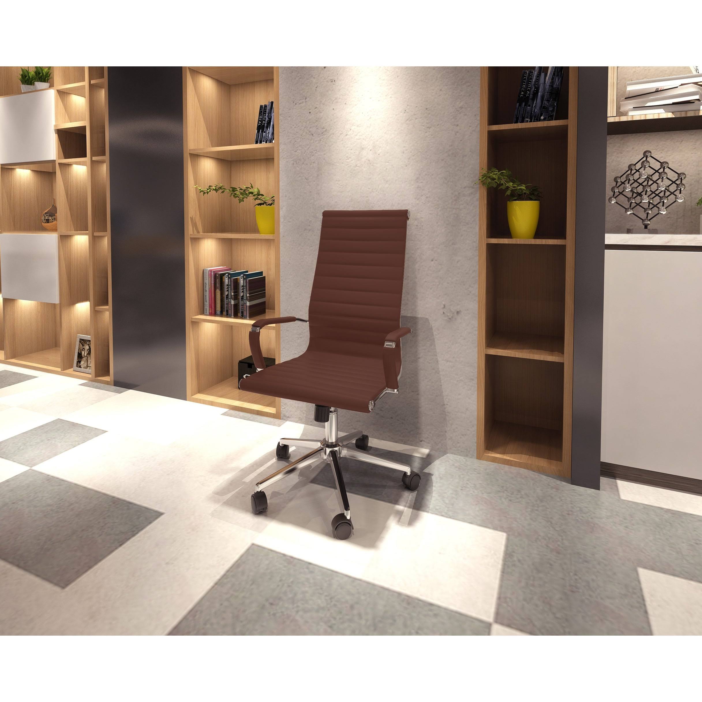 White Ergonomic High Back PU Leather Swivel Office Chair J2643