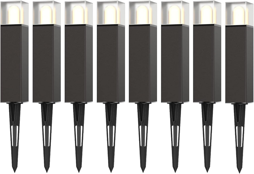 2W LED Pathway Lights Die-Cast Aluminum Warm White 8Pack Q590699