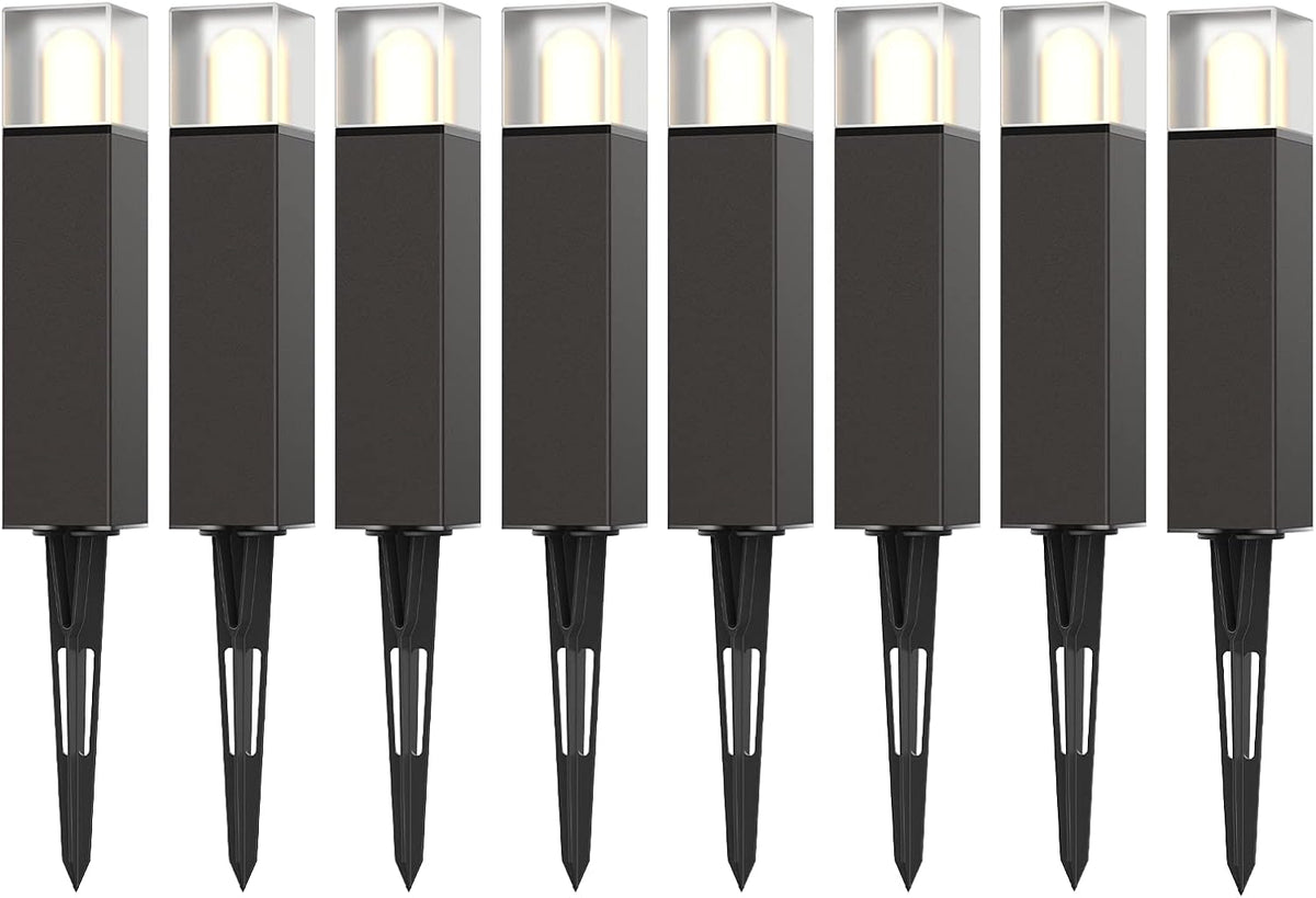 2W LED Pathway Lights Die-Cast Aluminum Warm White 8Pack Q590699