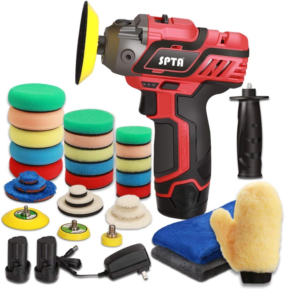 12V Cordless Car Polisher and Buffer with 1500mAh Li-ion Battery, Pack of 2 F39905