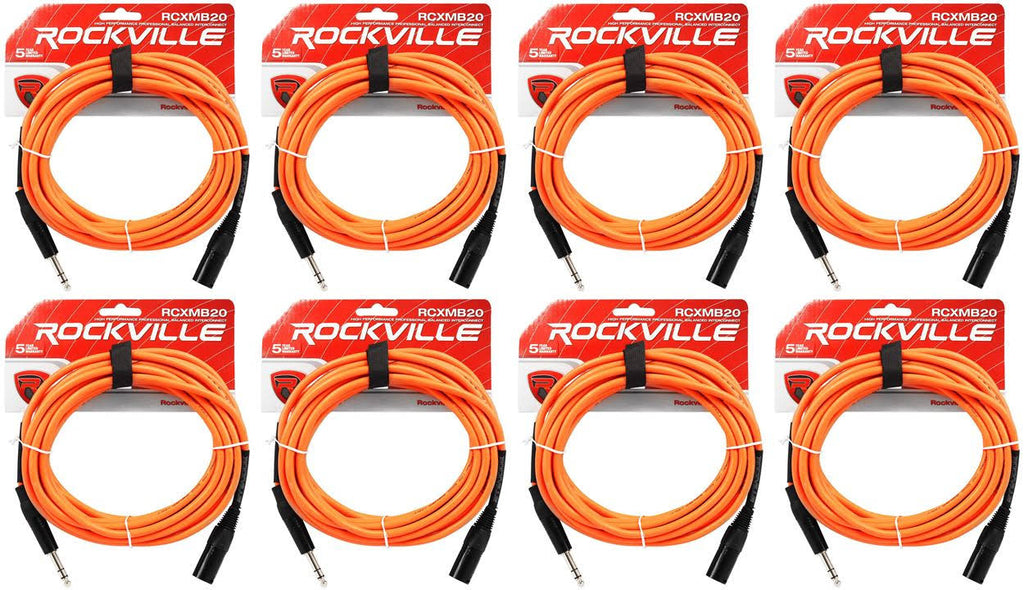 Orange 20& Male XLR to 1/4&& TRS Balanced Cables X20978