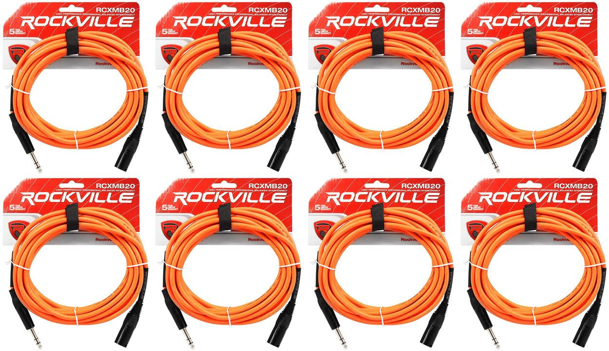 Orange 20& Male XLR to 1/4&& TRS Balanced Cables X20978