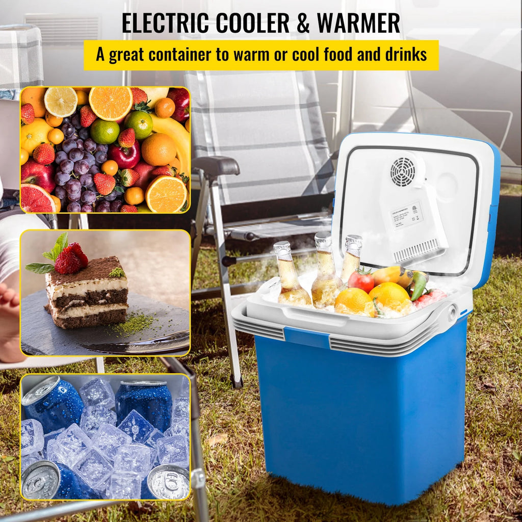 Portable Car Fridge 25L/28Qt with 110V AC Home Power Cord & 12V Car Adapter E141239