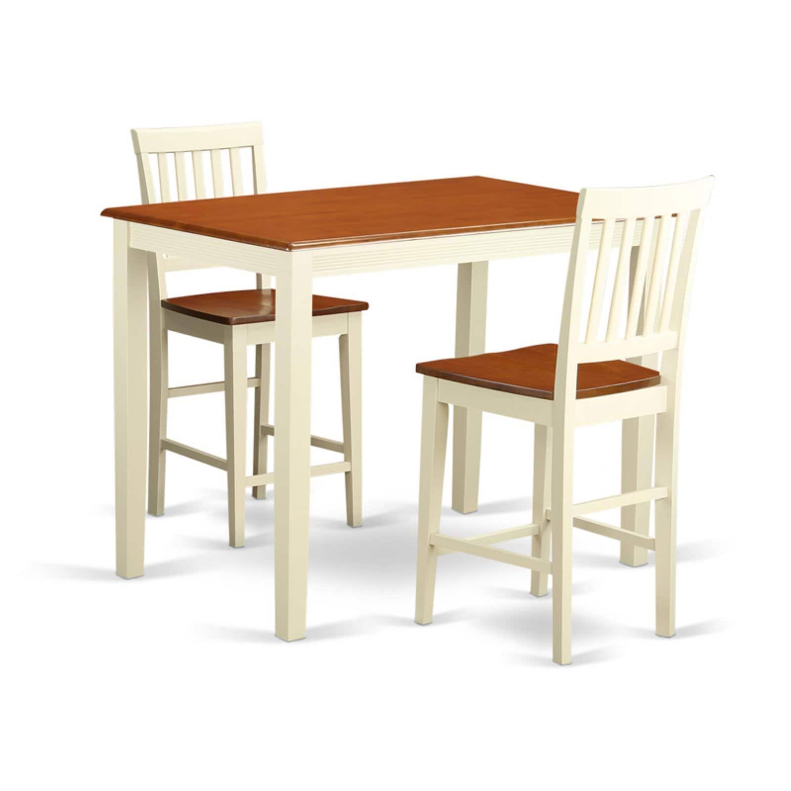 3 Piece Counter Height Pub Table and 2 Kitchen Chairs Set H383