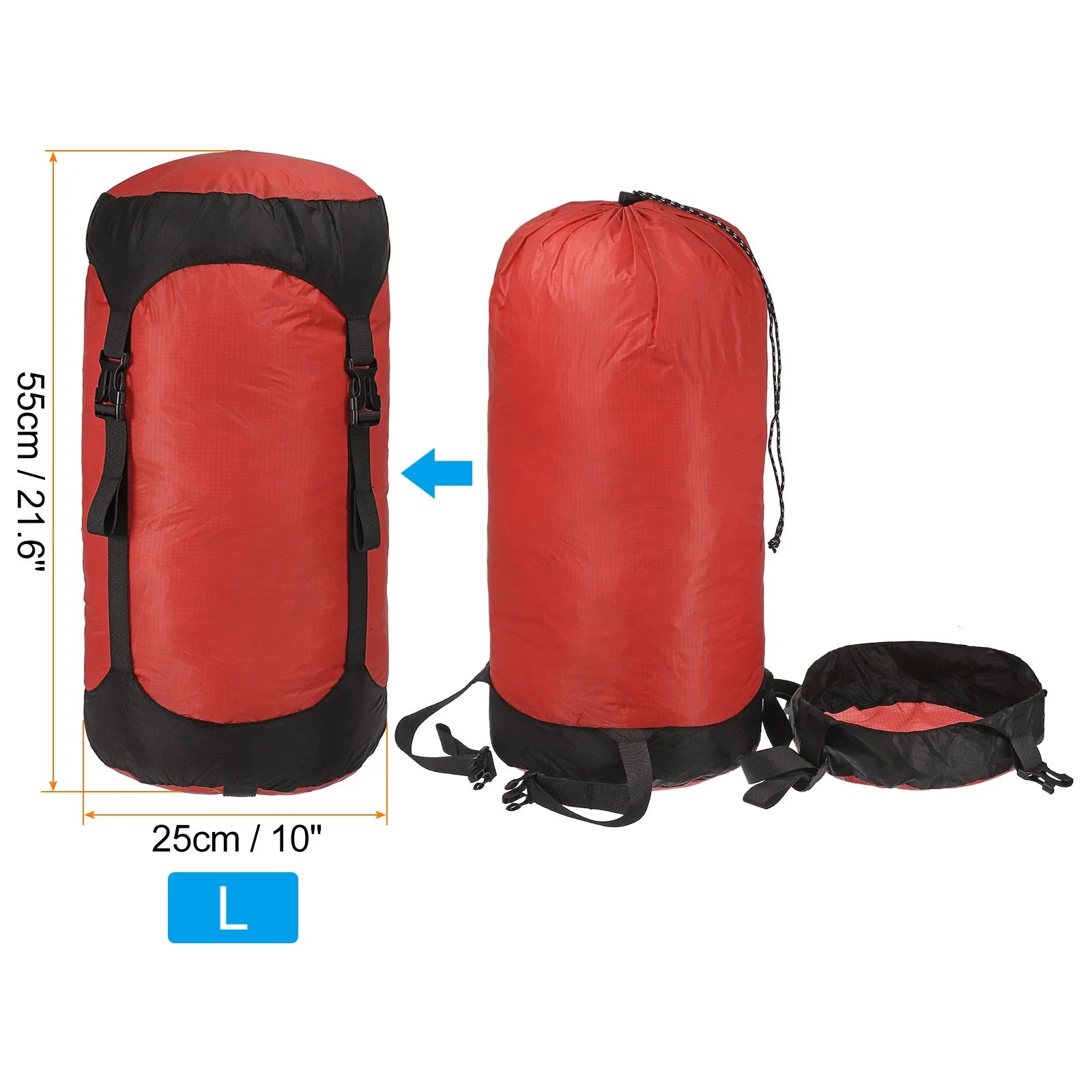 Red 25L Waterproof Compression Stuff Sack A140242