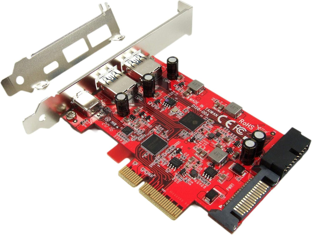 USB 3.1 5-Port PCIe 3.0 Card with USB-C and USB-A H156733