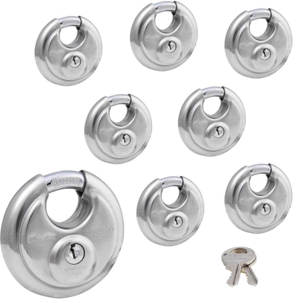 8 Keyed Alike Stainless Steel Padlocks R438623
