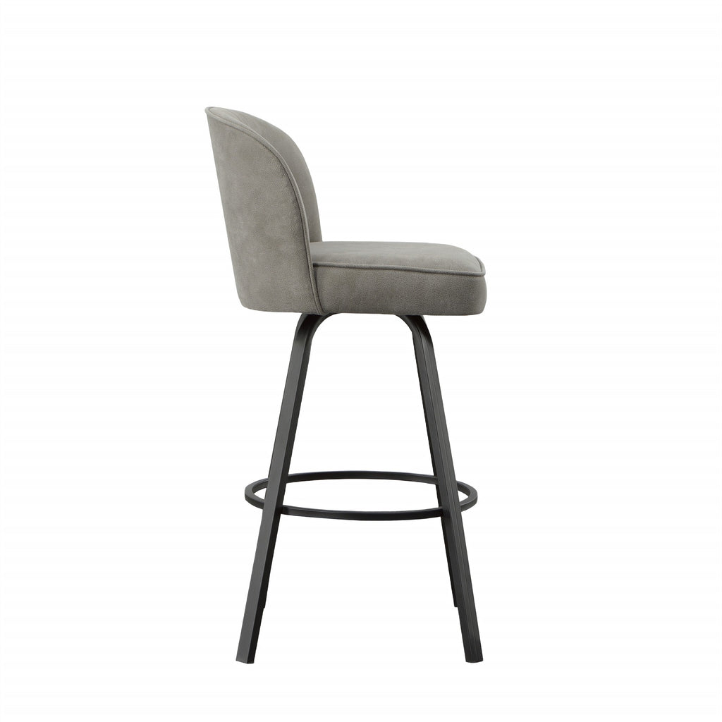 Gray Metal Swivel Upholstered Barstool F663