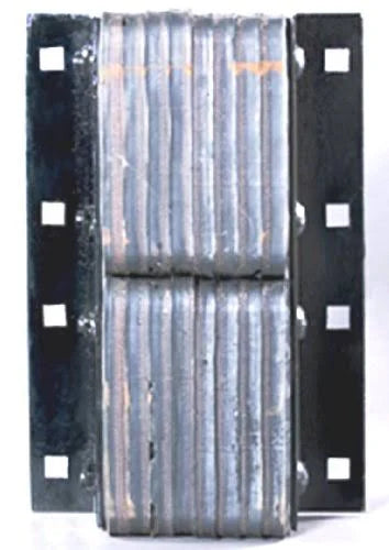 Rubber Dock Bumper, Rectangular, Laminated, Vertical Mount, 8 Holes J816144