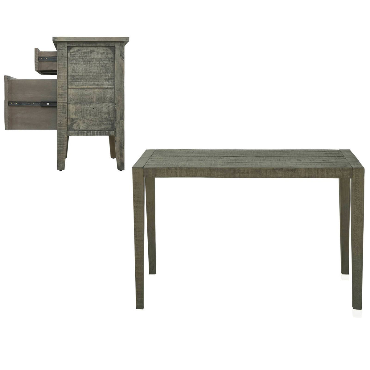 Grey Reclaimed Wood Writing Desk and Filing Cabinet O729380