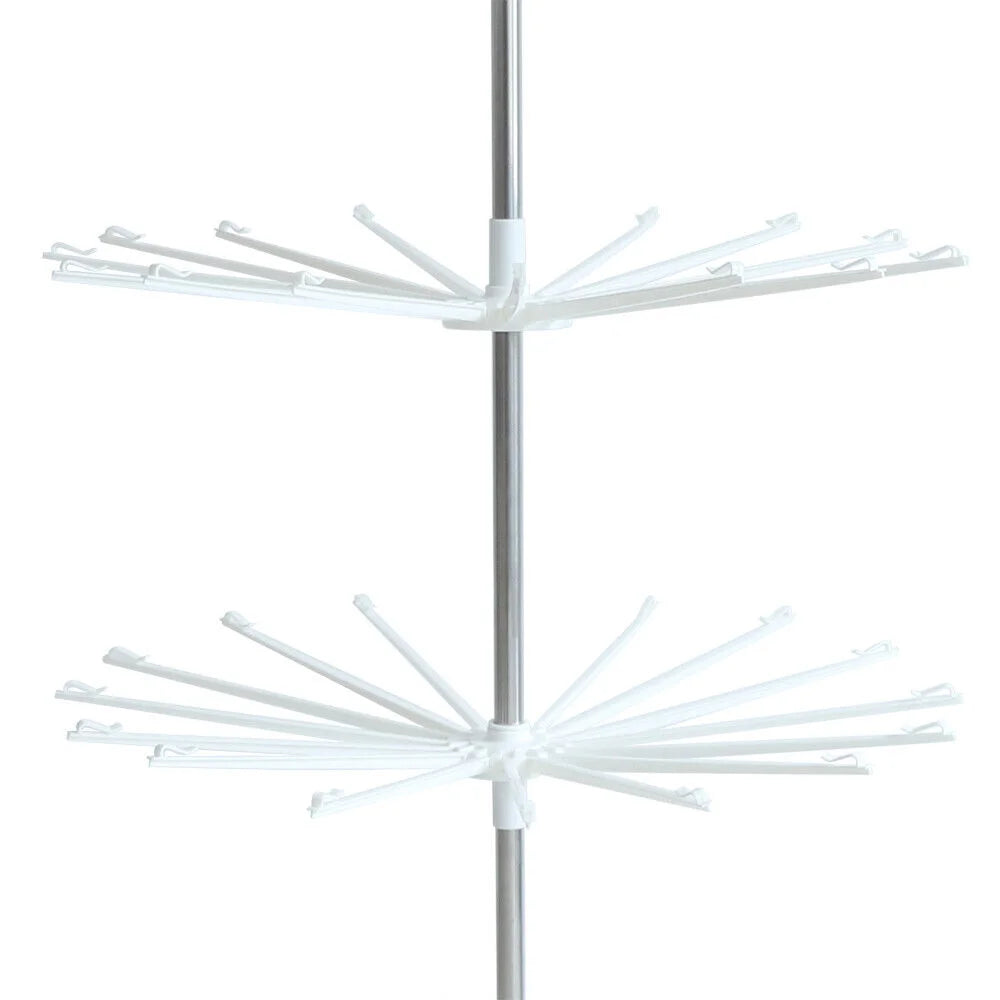 White Stainless Steel 3-Tier Foldable Clothes Drying Rack V917