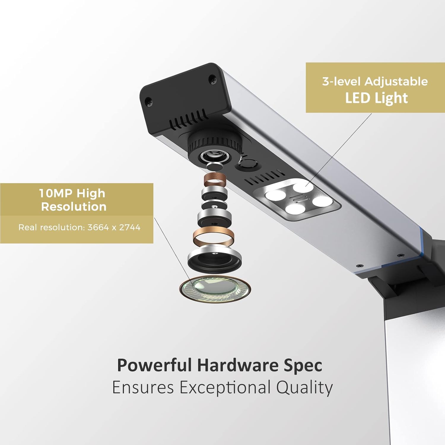 Document Camera with Built-in Mic & LED Lights E524283