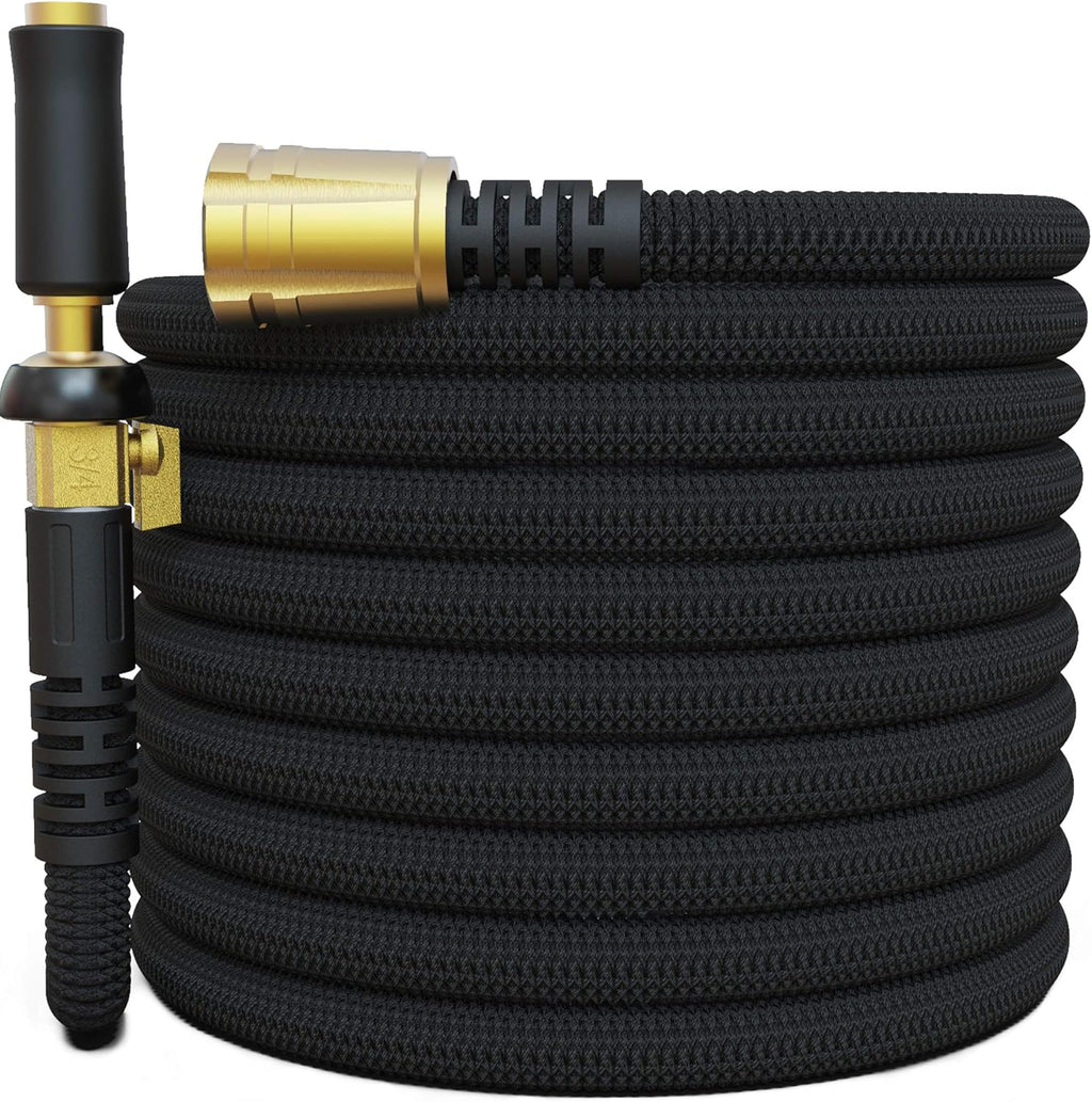 100FT Expandable Garden Hose with Triple Latex Core Brass Fittings C833