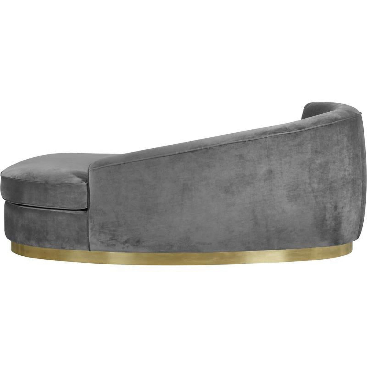 2-Piece Set with Velvet Accent Chair and Chaise in Gray and Gold J451699