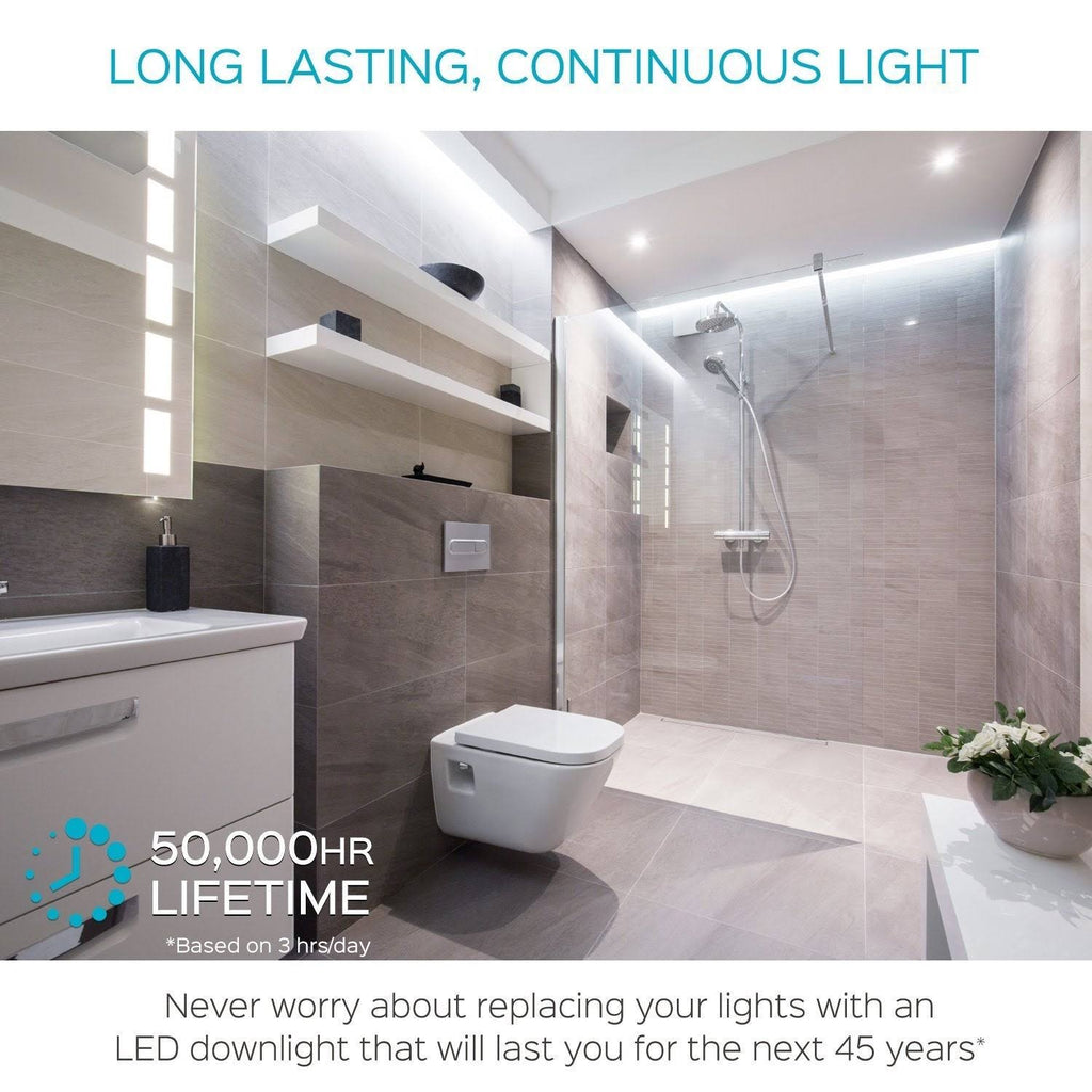 2 inch Gimbal LED Recessed Light with Junction Box, 5W, 400 Lumens, Dimmable Downlight, Damp & IC Rated (6 Pack) Q96890