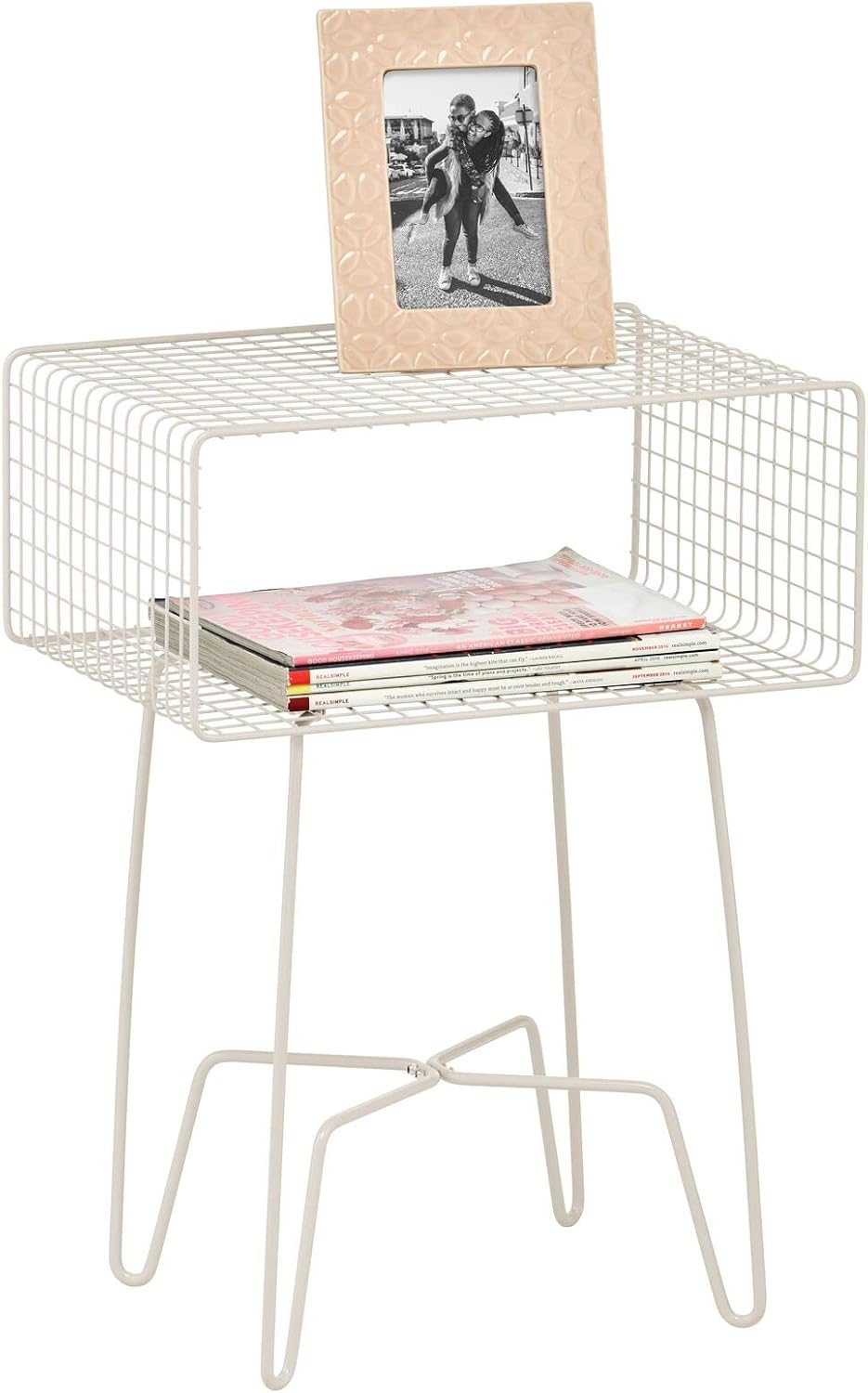 Industrial Side Table with Storage Shelf K2124