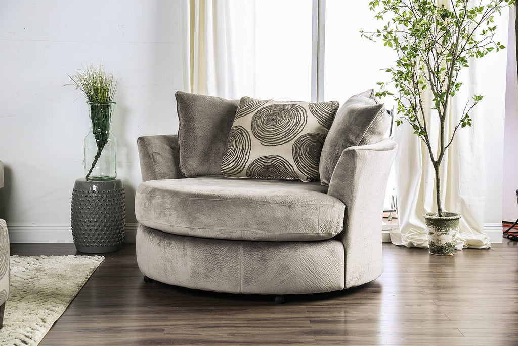 Gray Microfiber Living Room Set 3pcs U4080