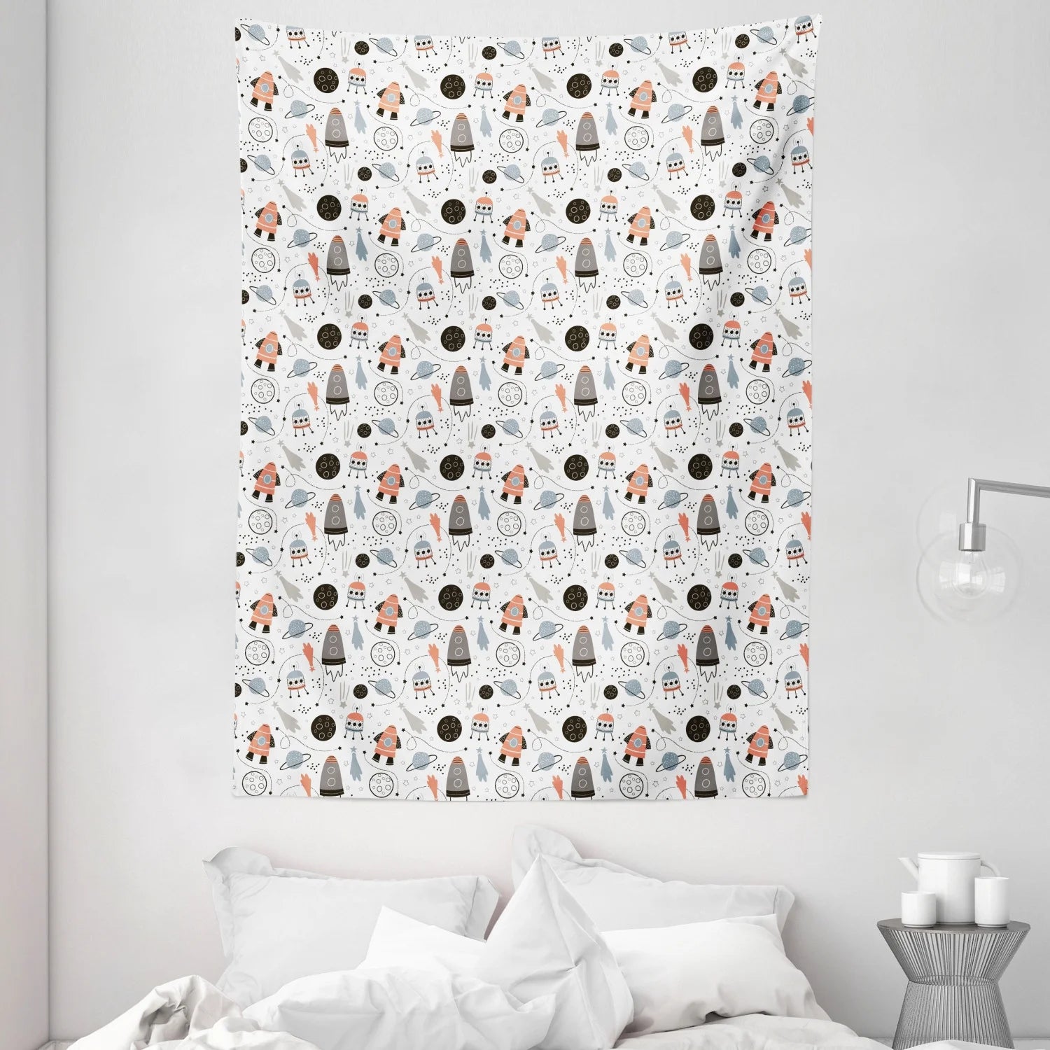 60W X 80L Inches Pale Blue Wall Hanging Tapestry L8065
