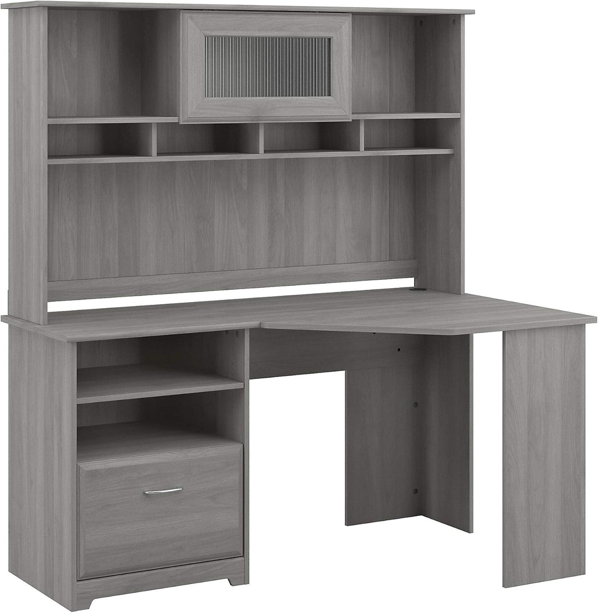Corner Desk with Hutch, 60W, Linen White Oak X659783