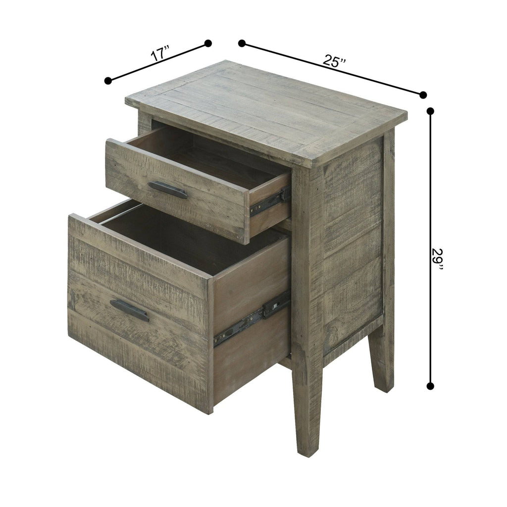 Grey Reclaimed Wood Writing Desk and Filing Cabinet O729380