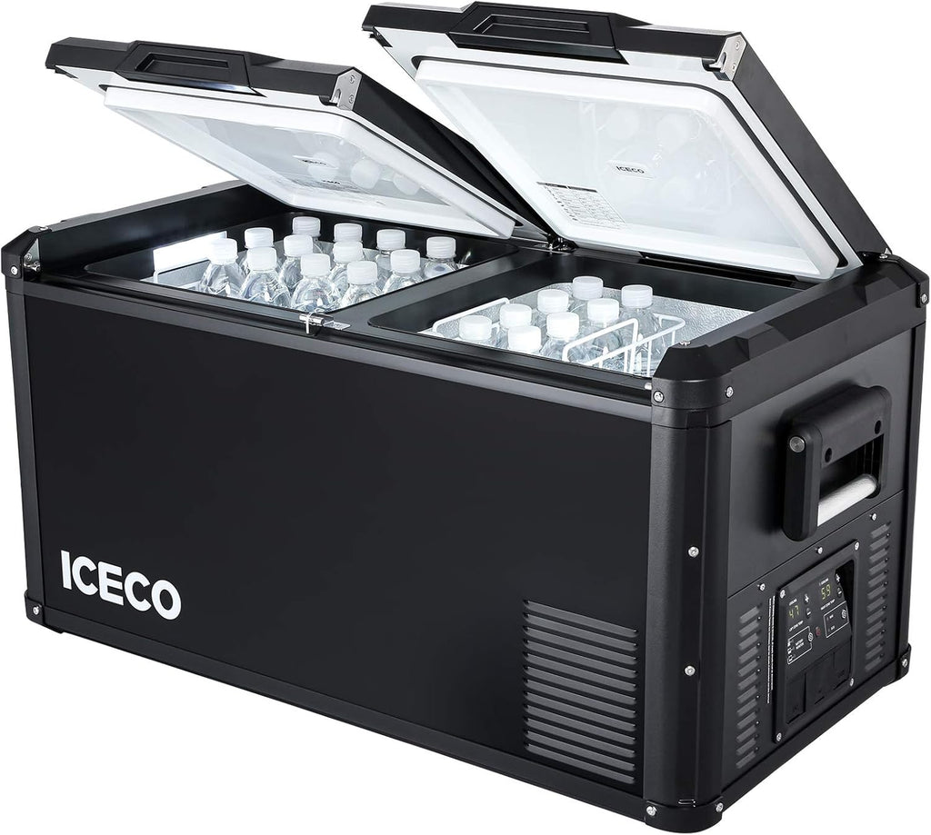 Portable Refrigerator, 75L Dual Zone Steel Compact Refrigerator T40856