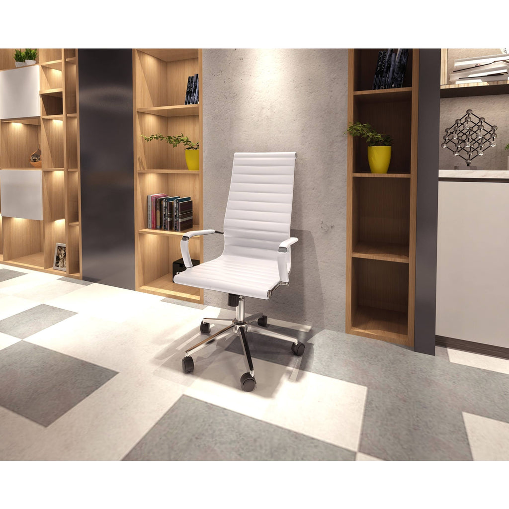 White Ergonomic High Back PU Leather Swivel Office Chair J2643