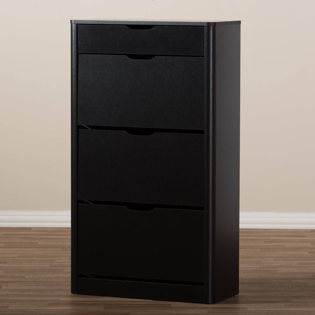 Black Wood Storage Cabinet Q193