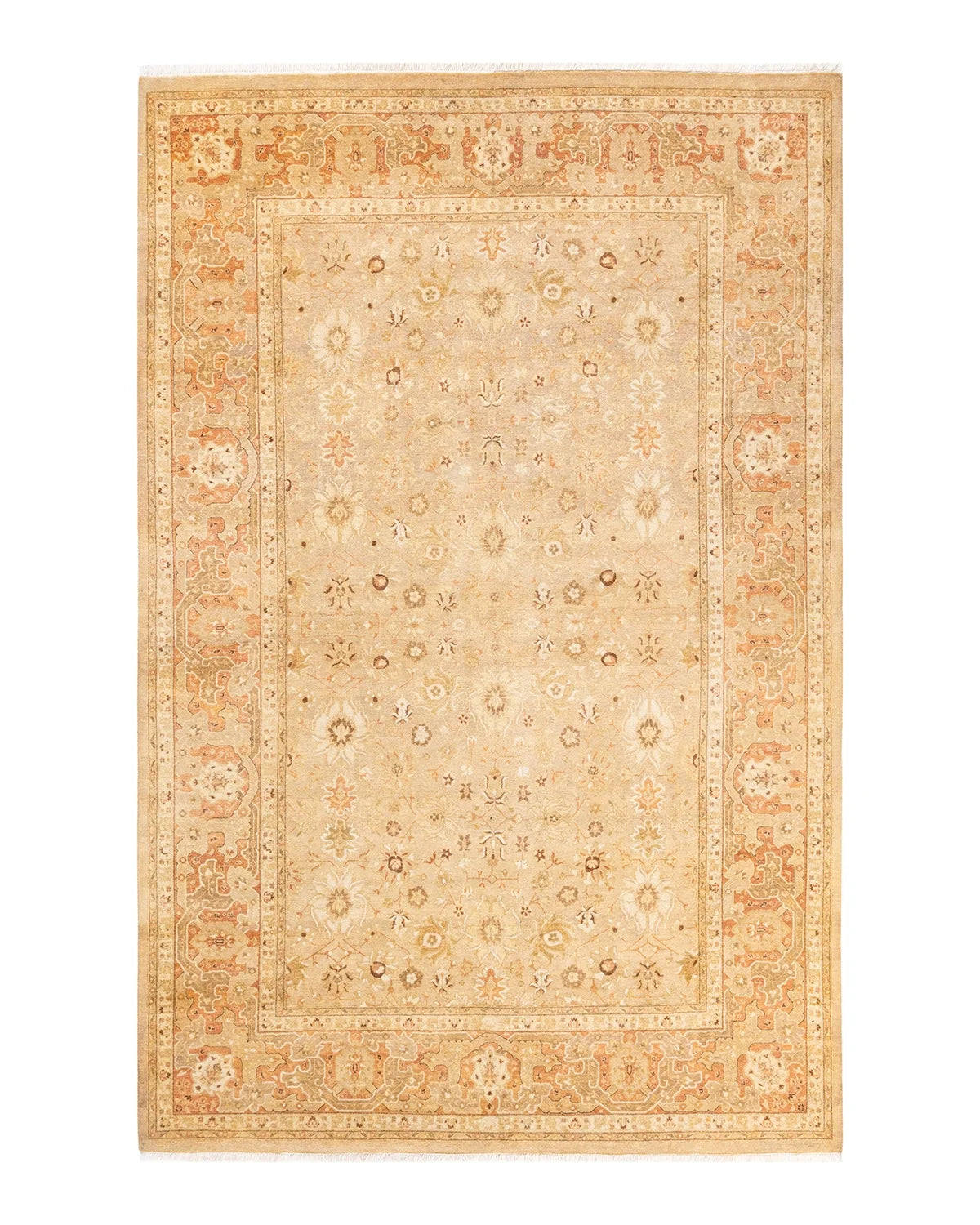 Hand-Knotted Area Rug, Light Gray, 6' 3" x 9' 2" I180902