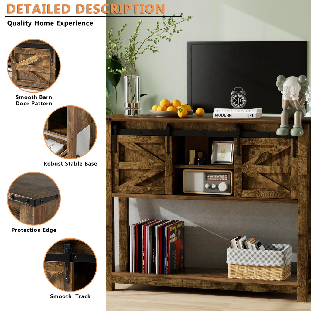 43 Inch Farmhouse Console Table with Storage N194
