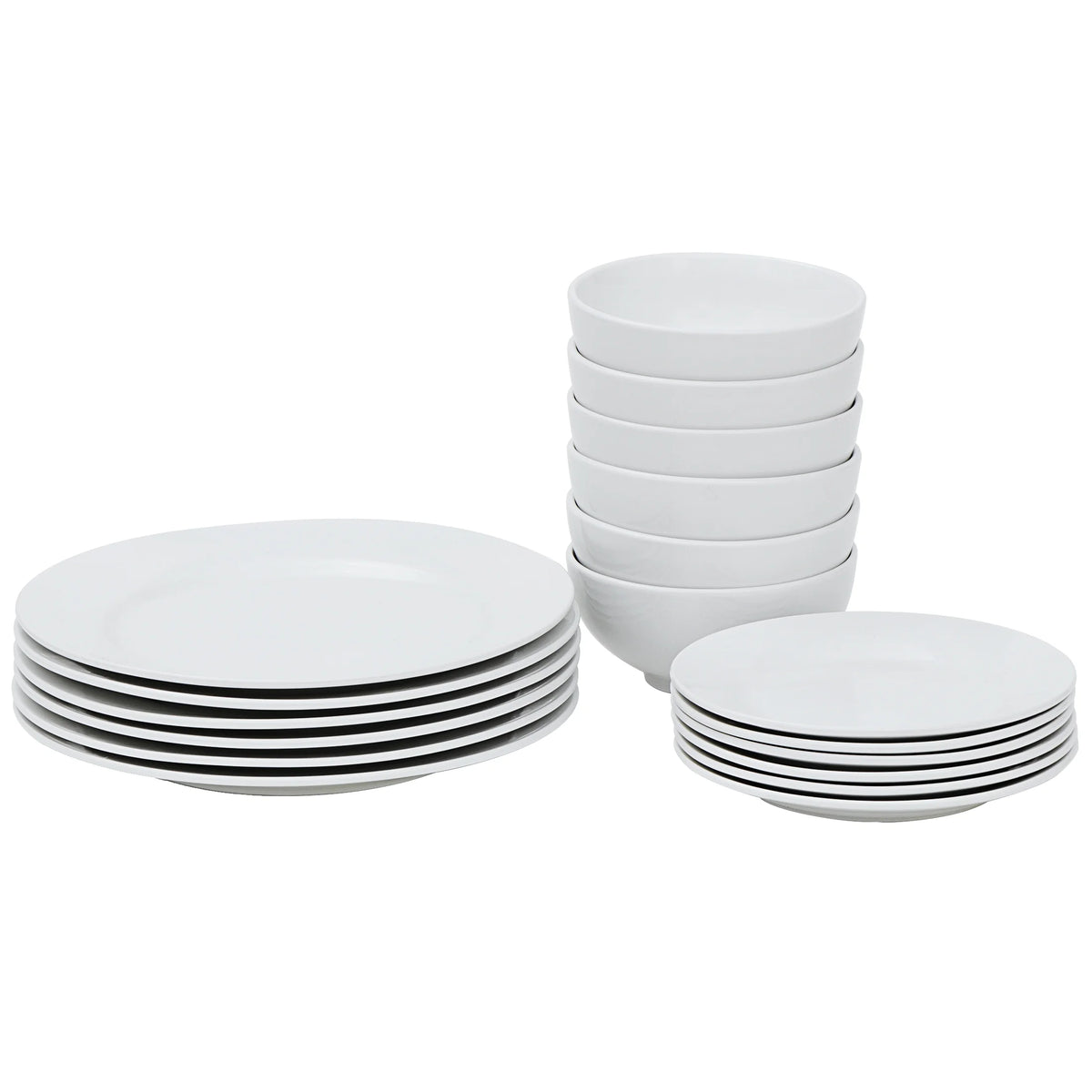 White 18 Pc Dinnerware Set for 6 S15446