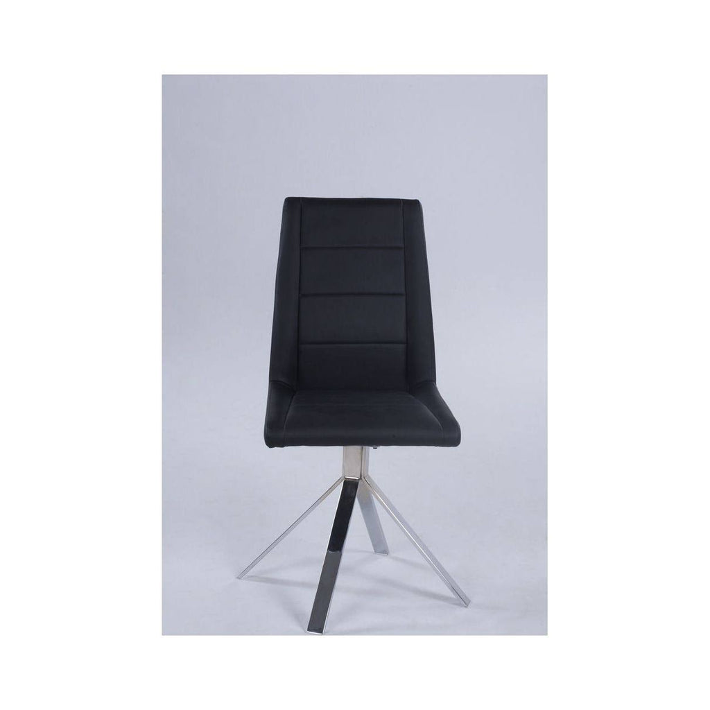 Black Channel Back Chair [Set of 2] S312985