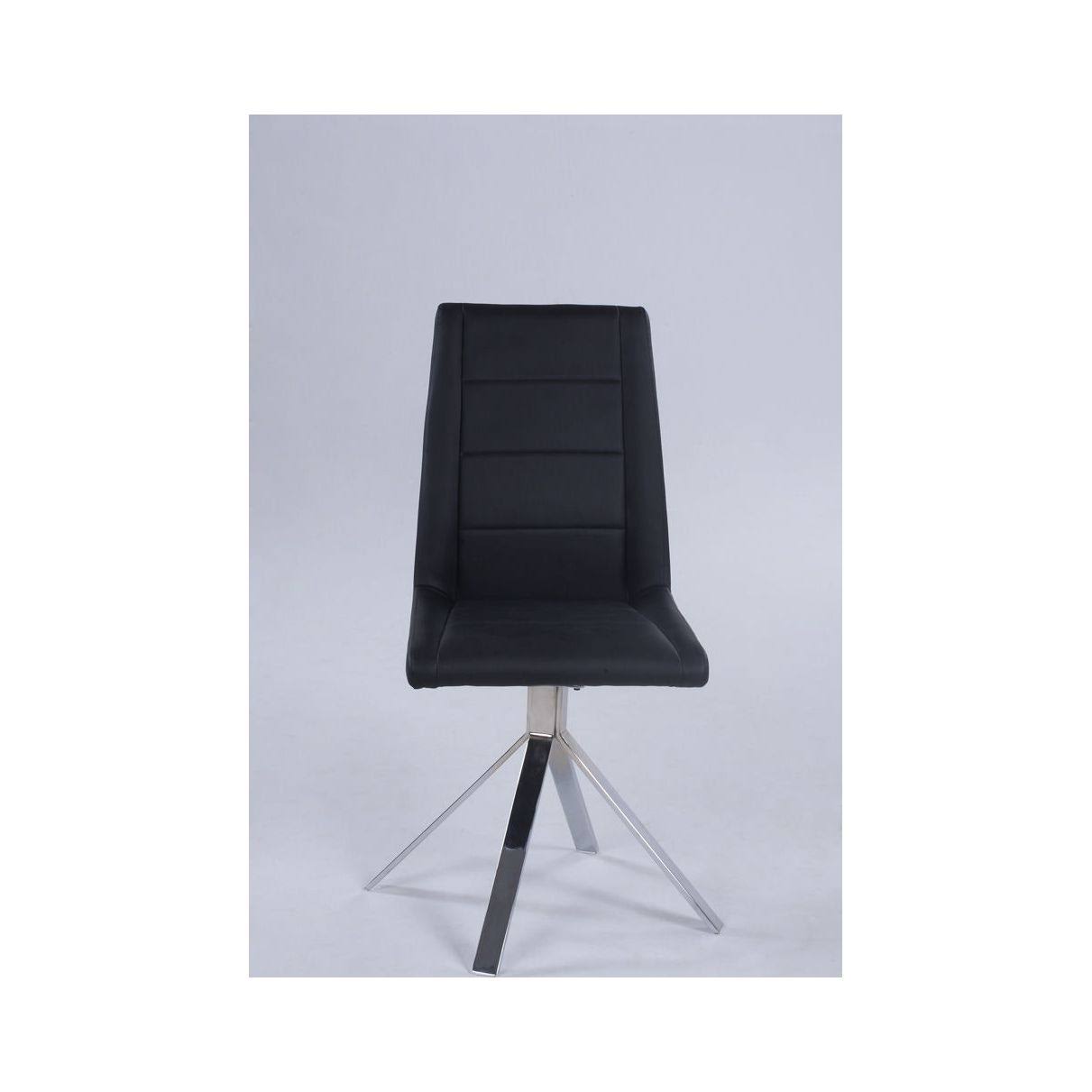 Black Channel Back Chair [Set of 2] S312985