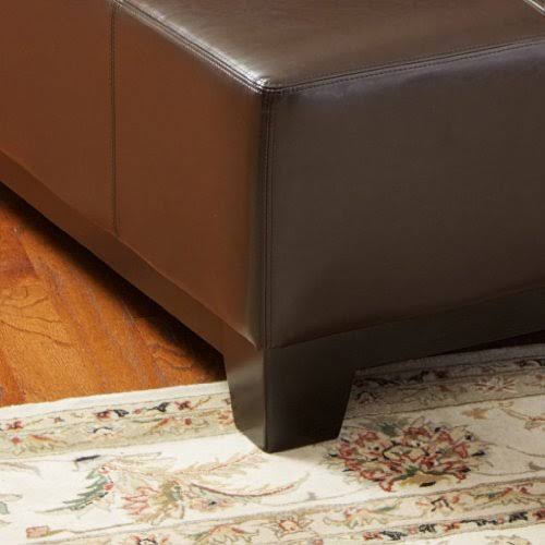 Espresso Leather Ottoman V5252
