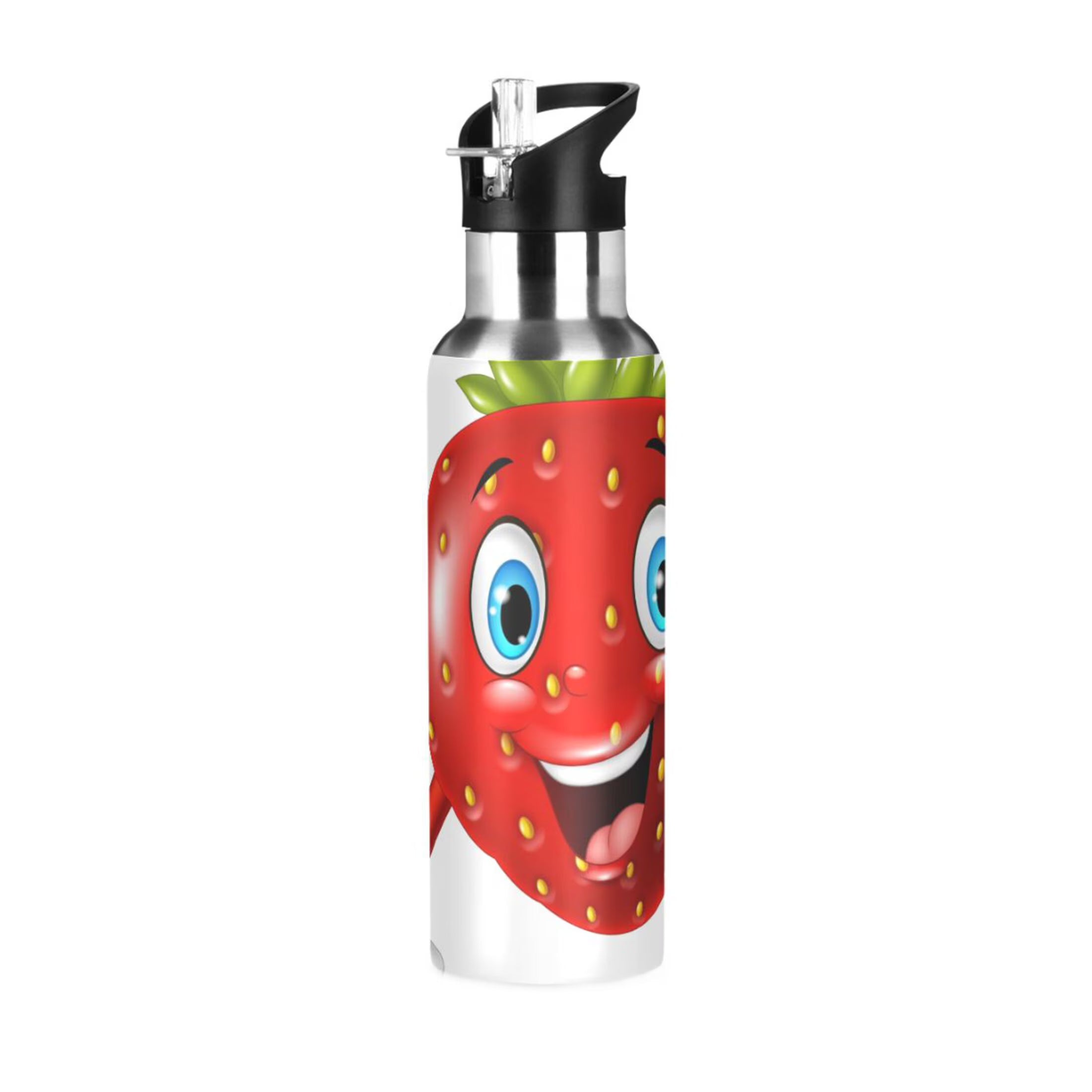 Strawberry Stainless Steel Insulated Water Bottle with Straw Lid P8600