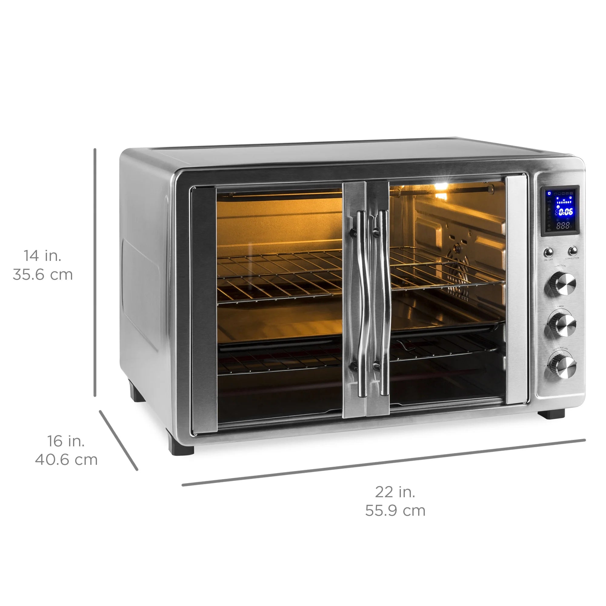 55L 1800W Countertop Turbo Convection Toaster Oven with French Doors Q245618