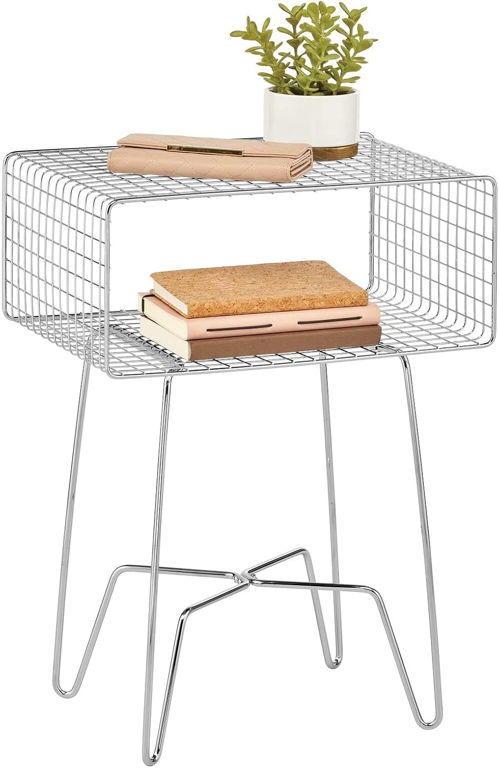 Industrial Side Table with Storage Shelf K2124