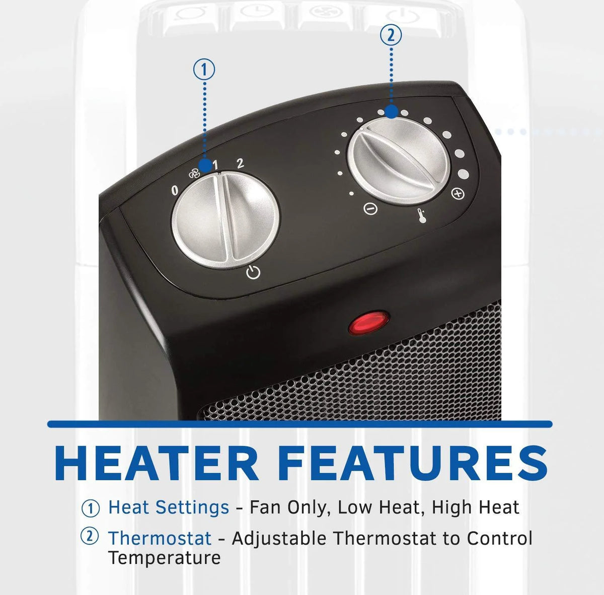 Black Ceramic Tabletop Heater W112