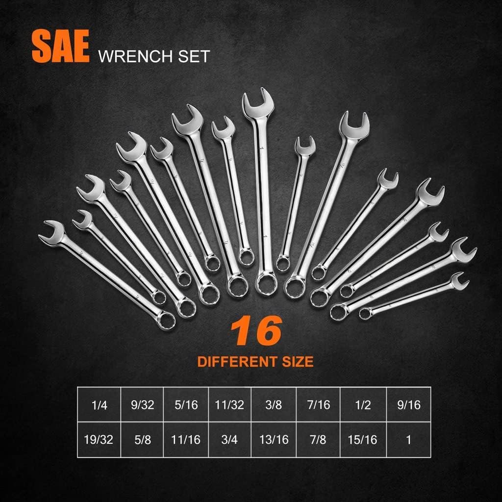 32PCS Chrome Vanadium Steel Ratcheting Wrench Set F755