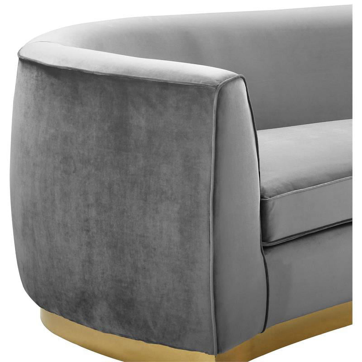 2-Piece Set with Velvet Accent Chair and Chaise in Gray and Gold J451699