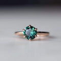 14k Rose Gold Teal Sapphire Ring F27211