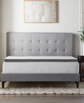 Grey Bamboo Charcoal Memory Foam Topper, California King Y516472