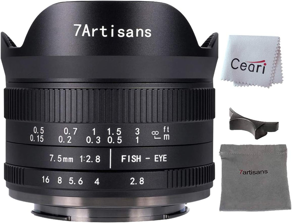 7.5mm F2.8 II Fisheye Lens APS-C 190° Ultra Wide Angle Manual Fixed Lens J99599
