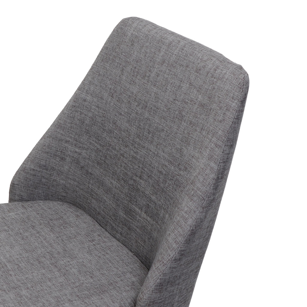 Light Grey Fabric Dining Chairs with Wood Legs, Set of 2 E13163