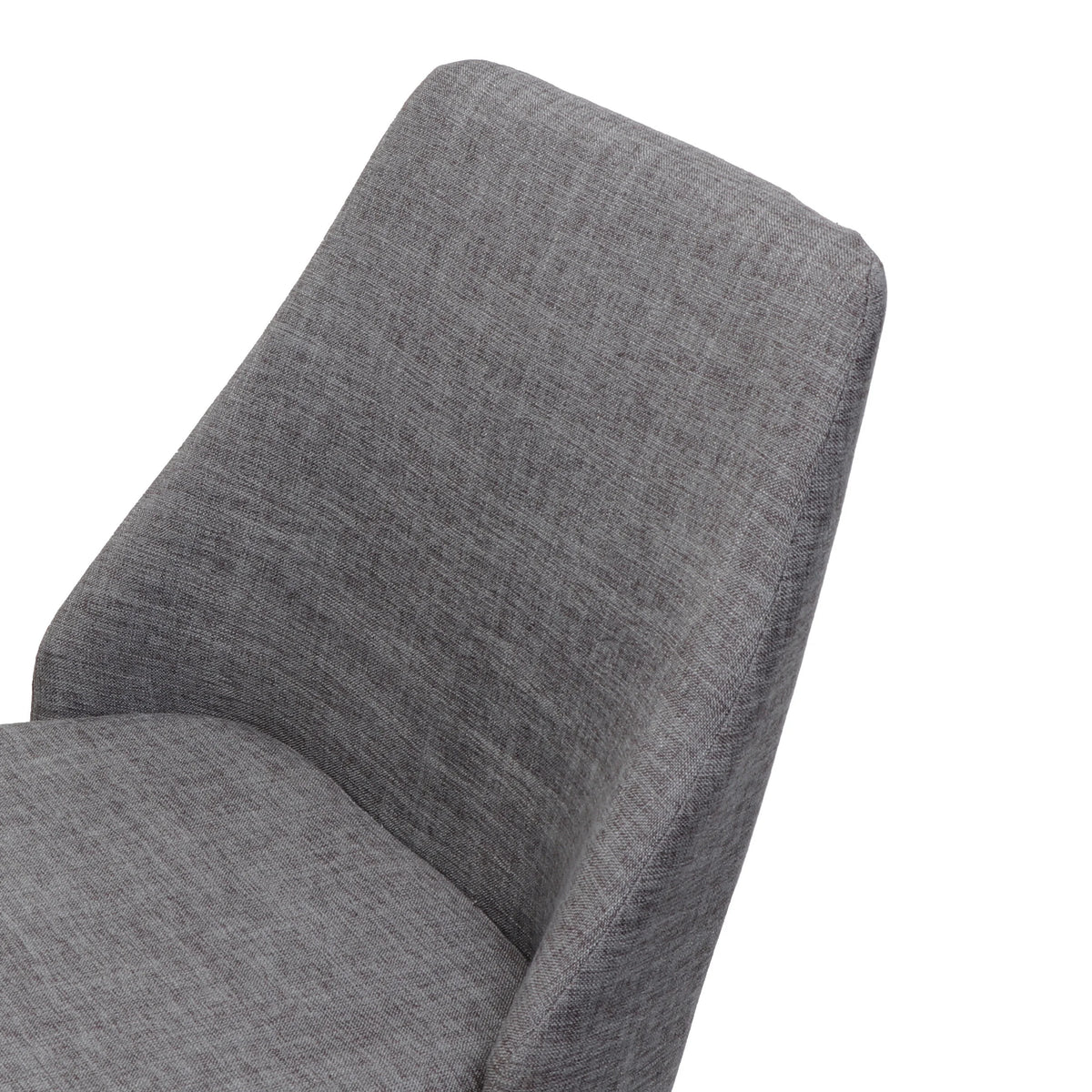 Light Grey Fabric Dining Chairs with Wood Legs, Set of 2 E13163
