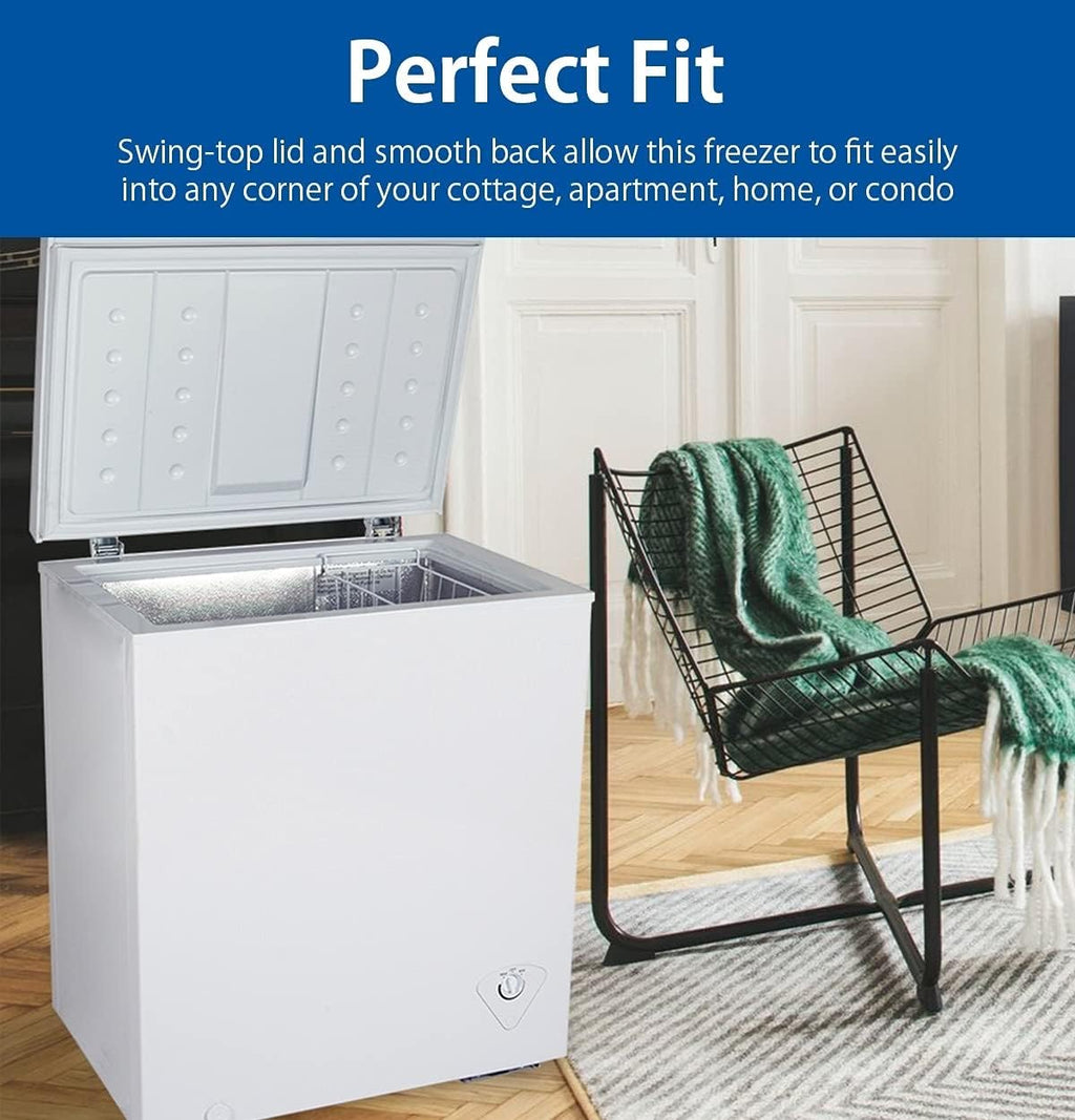 White 5.0 Cubic Feet Compact Chest Freezer with Removable Wire Basket B930406